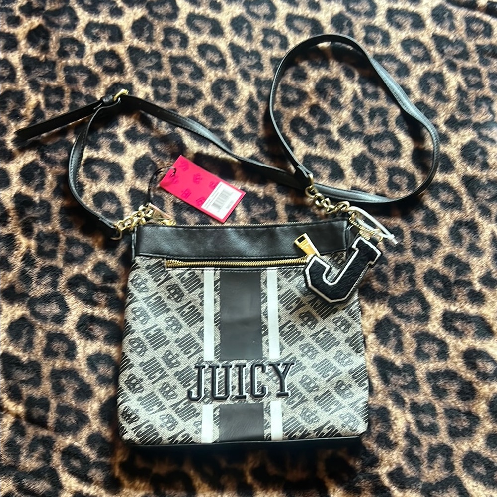 Juicy Couture Black and Gray Crossbody Bag